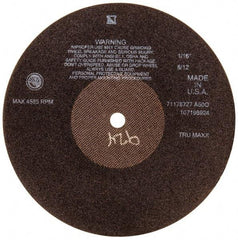 Tru-Maxx - 10" 60 Grit Aluminum Oxide Cutoff Wheel - 1/16" Thick, 5/8" Arbor, 3,629 Max RPM, Use with Stationary Tools - Americas Industrial Supply