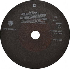 Tru-Maxx - 10" 60 Grit Aluminum Oxide Cutoff Wheel - 1/16" Thick, 1-1/4" Arbor, 3,629 Max RPM, Use with Stationary Tools - Americas Industrial Supply