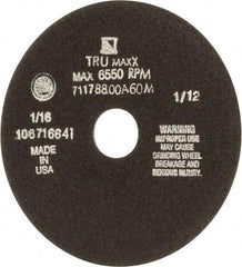 Tru-Maxx - 7" 60 Grit Aluminum Oxide Cutoff Wheel - 1/16" Thick, 1-1/4" Arbor, 5,184 Max RPM, Use with Stationary Tools - Americas Industrial Supply