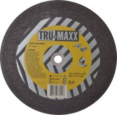 Tru-Maxx - 10" 36 Grit Aluminum Oxide Cutoff Wheel - 3/32" Thick, 5/8" Arbor, 6,112 Max RPM, Use with Stationary Tools - Americas Industrial Supply