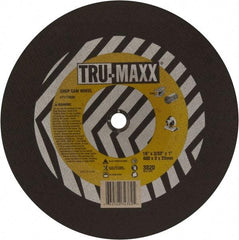 Tru-Maxx - 16" 36 Grit Aluminum Oxide Cutoff Wheel - 7/64" Thick, 1" Arbor, 3,820 Max RPM, Use with Chop Saws - Americas Industrial Supply