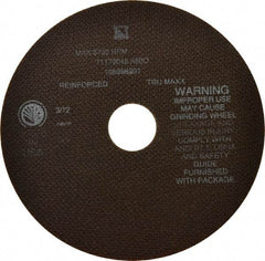 Tru-Maxx - 7" 60 Grit Aluminum Oxide Cutoff Wheel - 0.06" Thick, 1-1/4" Arbor, 8,731 Max RPM, Use with Stationary Tools - Americas Industrial Supply