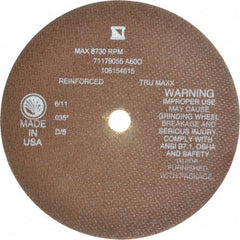 Tru-Maxx - 7" 60 Grit Aluminum Oxide Cutoff Wheel - 0.035" Thick, 5/8" Arbor, 8,731 Max RPM, Use with Stationary Tools - Americas Industrial Supply