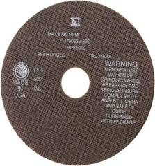 Tru-Maxx - 7" 60 Grit Aluminum Oxide Cutoff Wheel - 0.035" Thick, 1-1/4" Arbor, 8,731 Max RPM, Use with Stationary Tools - Americas Industrial Supply