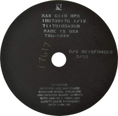 Tru-Maxx - 10" 36 Grit Aluminum Oxide Cutoff Wheel - 3/32" Thick, 1-1/4" Arbor, 6,112 Max RPM, Use with Stationary Tools - Americas Industrial Supply