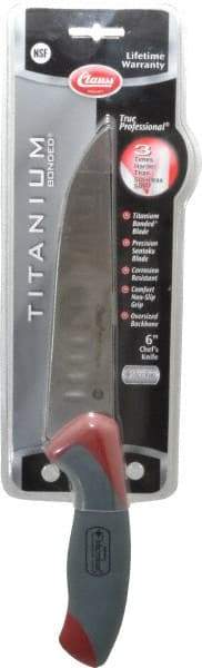 Clauss - 6" Long Blade, Stainless Steel, Fine Edge, Chef's Knife - 11-3/4" OAL, Comfort Grip Handle - Americas Industrial Supply