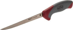 Clauss - 6" Long Blade, Stainless Steel, Fine Edge, Fillet Knife - 12" OAL, Comfort Grip Handle - Americas Industrial Supply