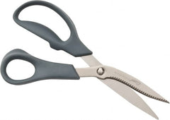 Clauss - 3-1/4" LOC, 8" OAL Titanium Standard Shears - Right Hand, Serrated, Glass Filled Nylon Offset Handle, For General Purpose Use - Americas Industrial Supply