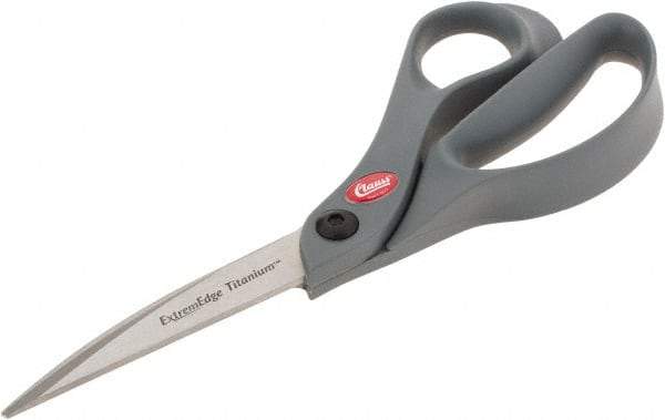 Clauss - 3-1/4" LOC, 8" OAL Titanium Standard Shears - Right Hand, Glass Filled Nylon Offset Handle, For General Purpose Use - Americas Industrial Supply