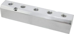 Coilhose Pneumatics - 1/2" Inlet, 1/4" Outlet Manifold - 7-1/2" Long x 1.58" Wide x 1.58" High, 0.235" Mount Hole, 2 Inlet Ports, 5 Outlet Ports - Americas Industrial Supply