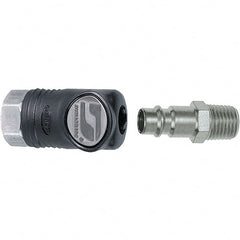 Dynabrade - 2 Piece 1/4" Body 1/4 NPT 150 psi Composite Industrial Pneumatic Coupling Plug Set - Americas Industrial Supply