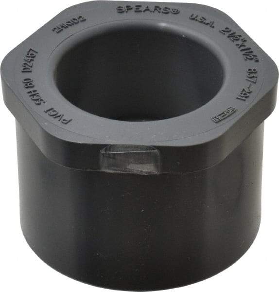 Value Collection - 2-1/2 x 1-1/2" PVC Plastic Pipe Reducer Bushing - Schedule 80, Spig x Soc End Connections - Americas Industrial Supply