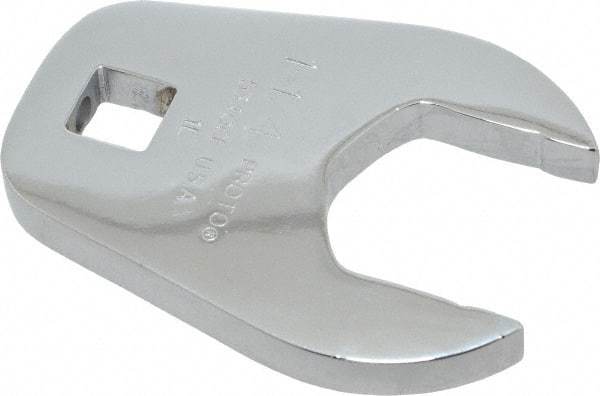 Proto - 1-1/4" 1/2" Drive Full Polish Chrome Open End Crowfoot Wrench - 2-15/32" Head Diam x 3/8" Head Thickness, 2-23/64" OAL - Americas Industrial Supply