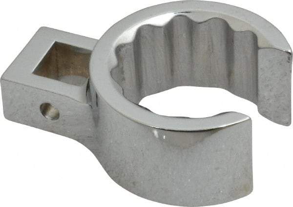 Proto - 1-1/4" 12 Point 1/2" Drive Full Polish Chrome Flare Nut Crowfoot Wrench - 1-25/32" Head Diam x 7/8" Head Thickness, 2.44" OAL - Americas Industrial Supply