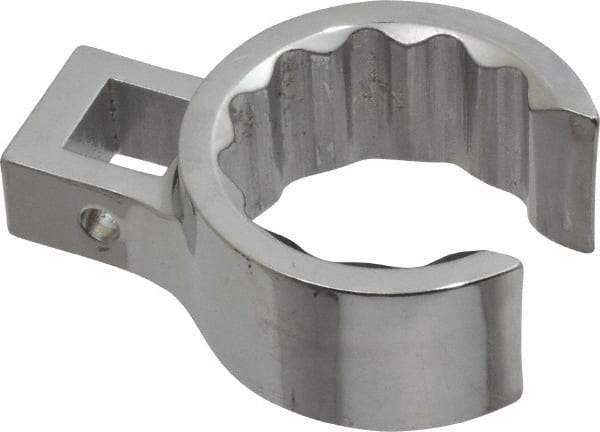 Proto - 1-5/16" 12 Point 1/2" Drive Full Polish Chrome Flare Nut Crowfoot Wrench - 1-27/32" Head Diam x 7/8" Head Thickness, 2.53" OAL - Americas Industrial Supply