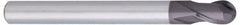 OSG - 12mm Diam, 18mm LOC, 2 Flute Solid Carbide Ball End Mill - WXS Finish, Single End, 110mm OAL, 12mm Shank Diam, Spiral Flute - Americas Industrial Supply