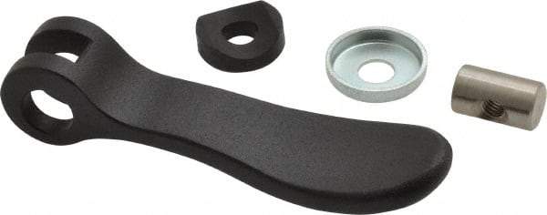 KIPP - #10-32, 0.71" Hub Diam, Black Powder Coat Cast Aluminum Adjustable Clamping Handle - Americas Industrial Supply