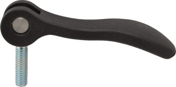 KIPP - 5/16-18, 1.06" Hub Diam, Black Powder Coat Cast Aluminum Adjustable Clamping Handle - 0.99" Stud Length - Americas Industrial Supply