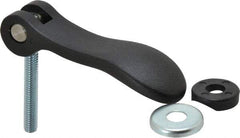 KIPP - 5/16-18, 1.06" Hub Diam, Black Powder Coat Cast Aluminum Adjustable Clamping Handle - 1.96" Stud Length - Americas Industrial Supply
