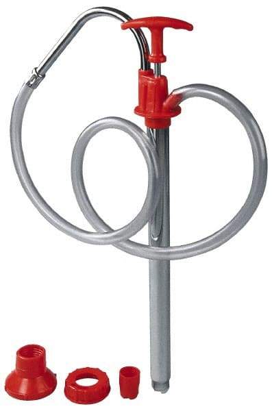 PRO-LUBE - Oil Lubrication Polyethylene Lever Hand Pump - For 5 Gal Container, Use with Antifreeze, Diesel Fuel, Engine Oil, Gear Oil & Light Fuel Oil, Do Not Use with Corrosive Media & Water-Based Media - Americas Industrial Supply