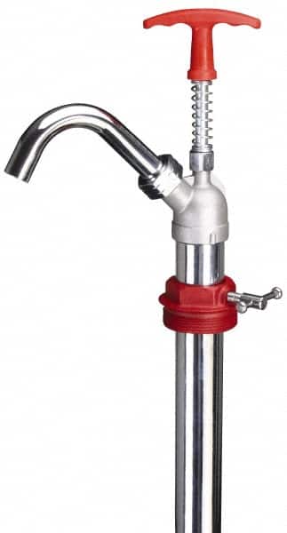 PRO-LUBE - Oil Lubrication 0.04 Strokes/oz Flow Steel & Cast Iron Lever Hand Pump - For 55 Gal Container, Use with High Viscosity Petroleum Based Media & Lacquer Thinner, Do Not Use with Corrosive Media, Gasoline & Water-Based Media - Americas Industrial Supply