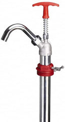 PRO-LUBE - Oil Lubrication 0.04 Strokes/oz Flow Steel & Cast Iron Lever Hand Pump - For 55 Gal Container, Use with High Viscosity Petroleum Based Media & Lacquer Thinner, Do Not Use with Corrosive Media, Gasoline & Water-Based Media - Americas Industrial Supply