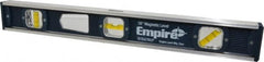 Empire Level - Magnetic 18" Long 3 Vial I-Beam Level - Aluminum, Blue, 1 45°, 1 Level & 1 Plumb Vials - Americas Industrial Supply