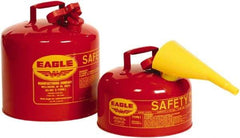 Eagle - 1 Gal Galvanized Steel Type I Safety Can - 8" High x 9" Diam, Red - Americas Industrial Supply