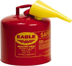 Eagle - 5 Gal Galvanized Steel Type I Safety Can - 13-1/2" High x 12-1/2" Diam, Red - Americas Industrial Supply