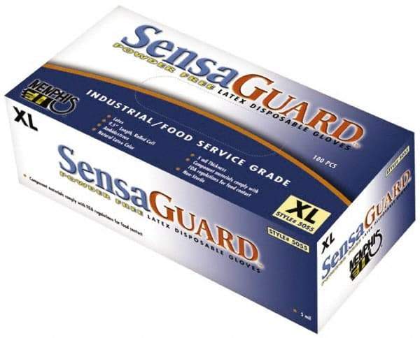 MCR Safety - Size L, 5 mil, Industrial Grade, Powder Free Latex Disposable Gloves - Clear, Smooth Beaded Rolled Cuffs, FDA Approved, Ambidextrous - Americas Industrial Supply