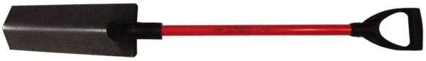 NUPLA - 14" High x 4-3/4" Wide Tapered Steel Spade - 27" Long Fiberglass D-Grip Handle, Turned - Americas Industrial Supply