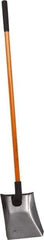 NUPLA - 11-1/2" High x 9-7/8" Wide Square Steel Shovel - 48" Long Fiberglass Straight Handle - Americas Industrial Supply