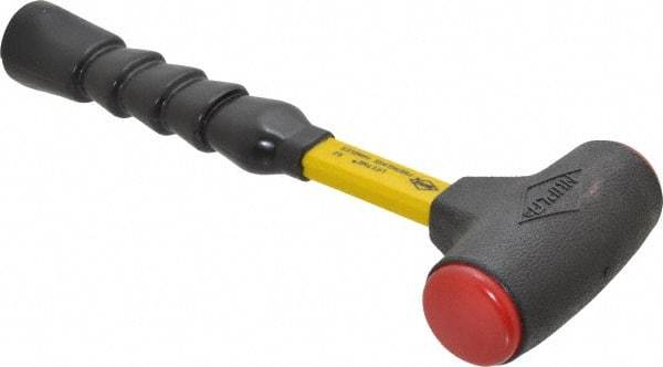 NUPLA - 16 oz Head 1-1/2" Face Diam Tough Polymer Non-Marring Dead Blow Hammer - 12-1/2" OAL, Fiberglass Handle - Americas Industrial Supply