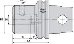 Kennametal - KM63XMZ Modular Connection, 0.5512" Inside Hole Diam, 2.9528" Projection, Whistle Notch Adapter - Through Coolant - Exact Industrial Supply