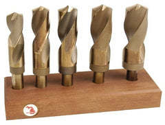 Hertel - 1 to 2", 118° Point, Bright Finish, Cobalt Reduced Shank Drill Bit Set - Exact Industrial Supply