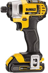 DeWALT - 20 Volt, 1/4" Drive, 117 Ft/Lb Torque, Cordless Impact Driver - Pistol Grip Handle, 2800 RPM, 2 Lithium-Ion Batteries Included - Americas Industrial Supply