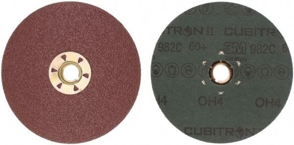 3M - 5" Diam 5/8-11 Threaded Hole 60 Grit Fiber Disc - Medium Grade, Ceramic, 12,000 Max RPM, Series 982C - Americas Industrial Supply
