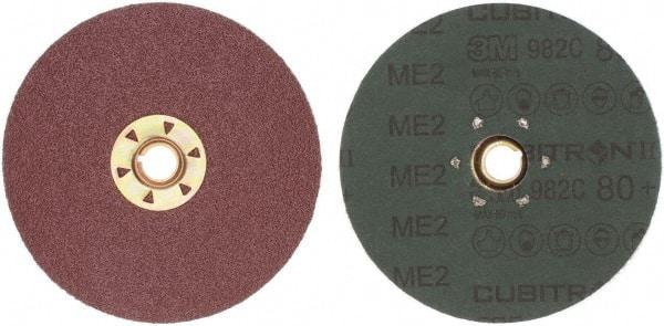 3M - 5" Diam 5/8-11 Threaded Hole 80 Grit Fiber Disc - Medium Grade, Ceramic, 12,000 Max RPM, Series 982C - Americas Industrial Supply