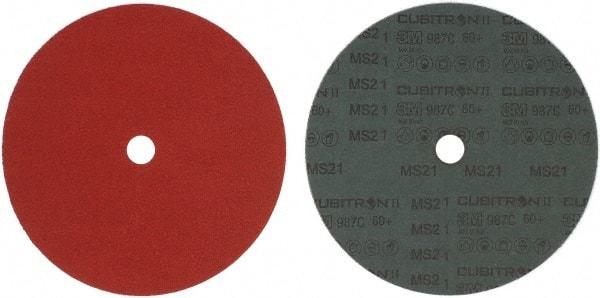 3M - 9-1/8" Diam 7/8" Hole 60 Grit Fiber Disc - Medium Grade, Ceramic, 6,600 Max RPM, Series 987C - Americas Industrial Supply