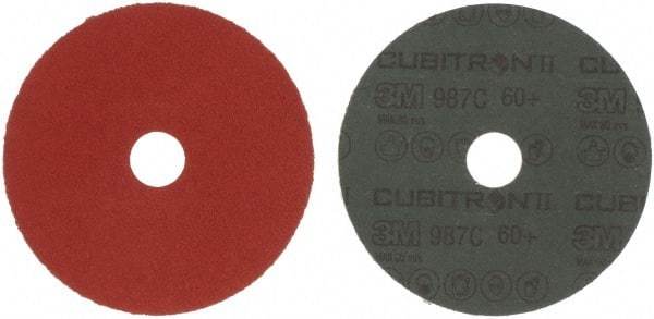 3M - 5" Diam 7/8" Hole 60 Grit Fiber Disc - Medium Grade, Ceramic, 12,000 Max RPM, Series 987C - Americas Industrial Supply
