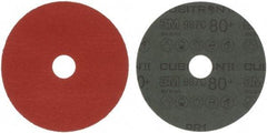 3M - 5" Diam 7/8" Hole 80 Grit Fiber Disc - Medium Grade, Ceramic, 12,000 Max RPM, Series 987C - Americas Industrial Supply