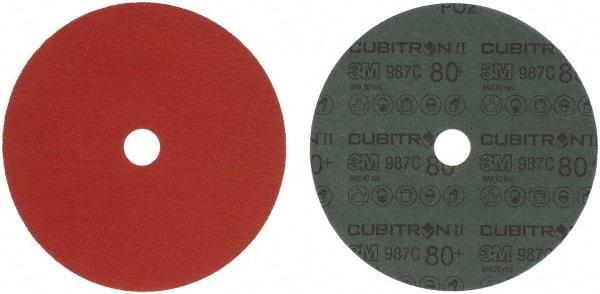 3M - 7" Diam 7/8" Hole 80 Grit Fiber Disc - Medium Grade, Ceramic, 8,600 Max RPM, Series 987C - Americas Industrial Supply