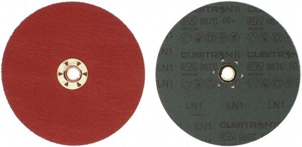 3M - 7" Diam 5/8-11 Threaded Hole 60 Grit Fiber Disc - Medium Grade, Ceramic, 8,600 Max RPM, Series 987C - Americas Industrial Supply