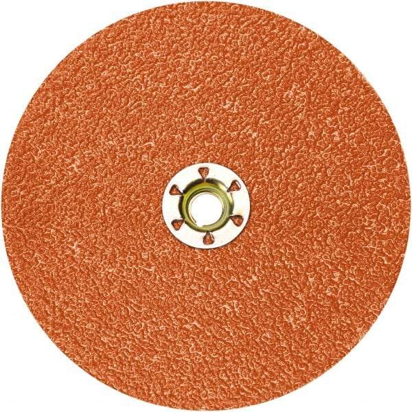 3M - 5" Diam 5/8-11 Threaded Hole 60 Grit Fiber Disc - Medium Grade, Ceramic, 12,000 Max RPM, Series 987C - Americas Industrial Supply