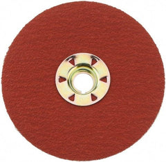 3M - 4-1/2" Diam 5/8-11 Threaded Hole 80 Grit Fiber Disc - Medium Grade, Ceramic, 13,300 Max RPM, Series 987C - Americas Industrial Supply