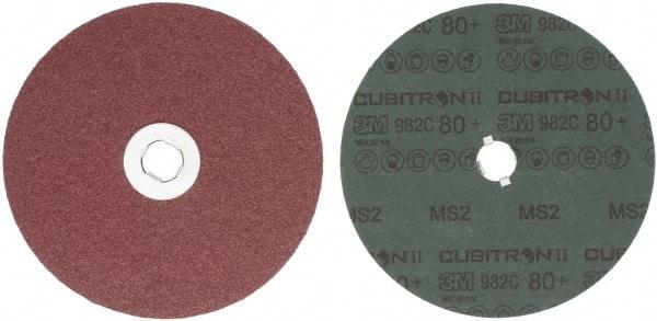 3M - 7" Diam 5/8-11 Threaded Hole 80 Grit Fiber Disc - Medium Grade, Ceramic, 8,600 Max RPM, Series 982C - Americas Industrial Supply