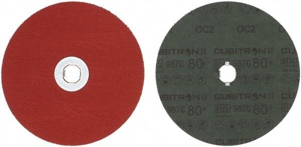 3M - 7" Diam 5/8-11 Threaded Hole 80 Grit Fiber Disc - Medium Grade, Ceramic, 8,600 Max RPM, Series 987C - Americas Industrial Supply