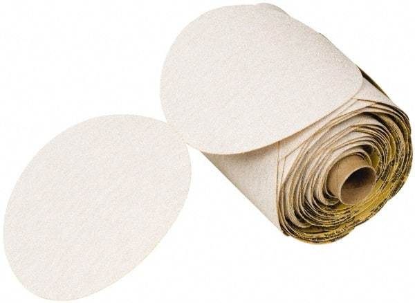 3M - 6" Diam, 500 Grit Aluminum Oxide Adhesive PSA Disc - White, C Weighted Backing, Flexible, 12,000 Max RPM - Americas Industrial Supply