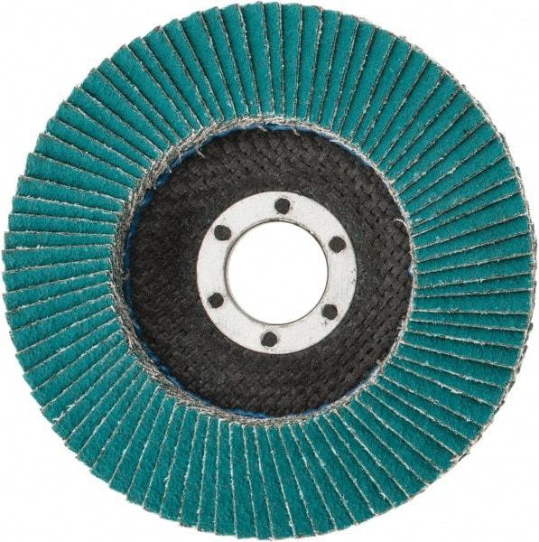 3M - 60 Grit, 4-1/2" Disc Diam, 7/8" Center Hole, Type 29 Zirconia Alumina Flap Disc - 13,300 Max RPM, Cloth Backing, Arbor Attaching System, Coated - Americas Industrial Supply