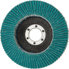 3M - 60 Grit, 4-1/2" Disc Diam, 7/8" Center Hole, Type 29 Zirconia Alumina Flap Disc - 13,300 Max RPM, Cloth Backing, Arbor Attaching System, Coated - Americas Industrial Supply